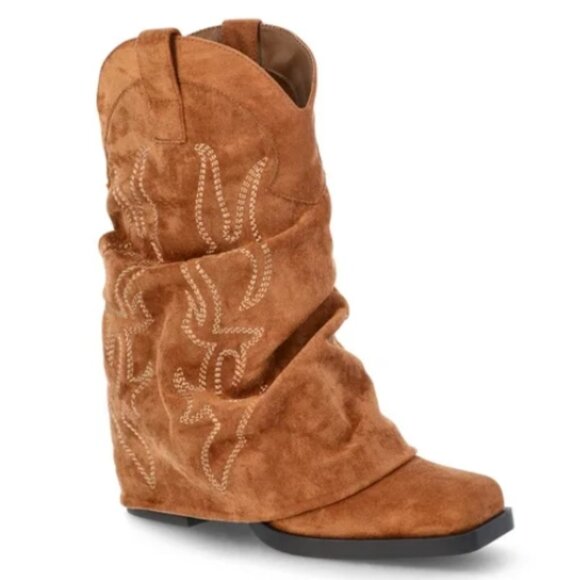 No Boundaries Memory Foam, Foldover Western Boots, Women's Size 8M - Picture 1 of 5